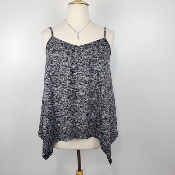 Tops - Heathered Black Gray Spaghetti Strap Tank Top Size 3XL